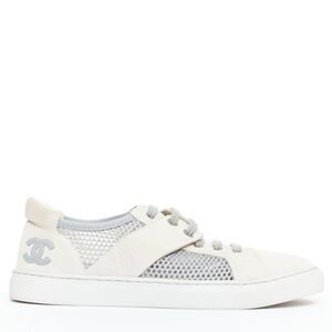 Chanel Mesh Suede Panel Sneakers